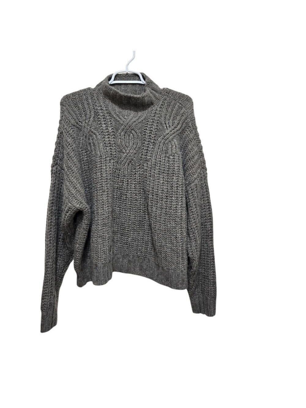 Aerie Cable Knit Mock Neck Oversized Sweater Large
